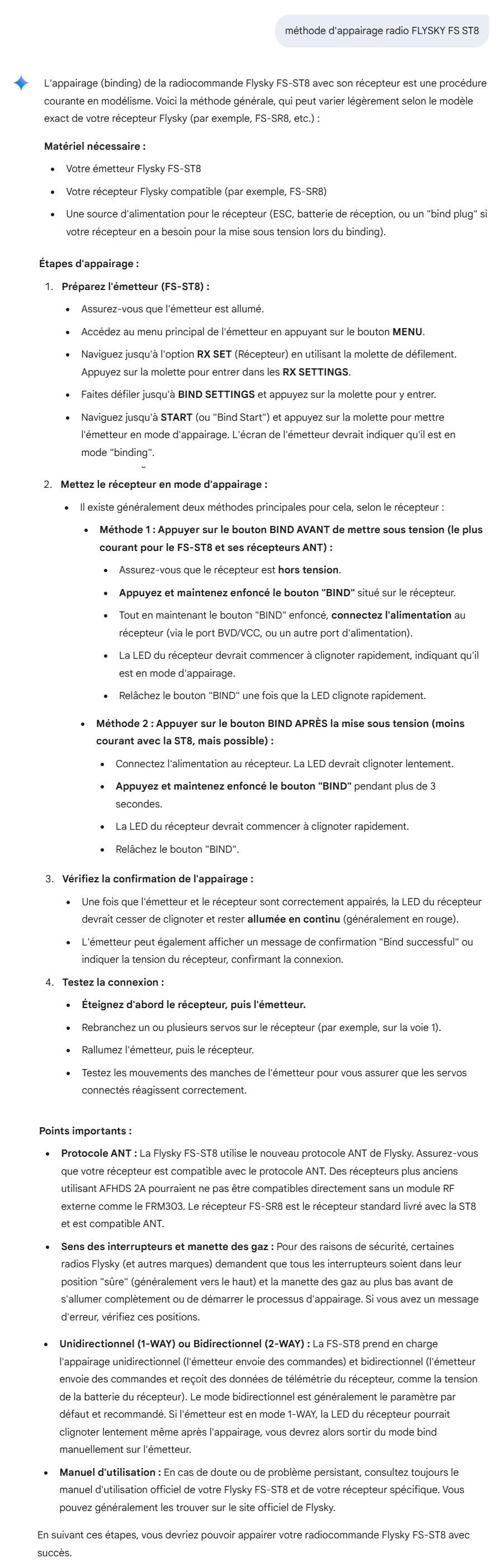 Méthode d'appairage
